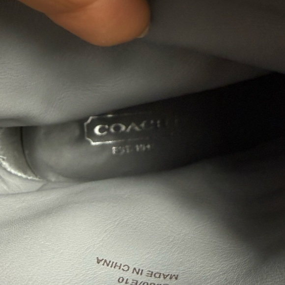 Coach Gray Leather Ankle Tassel Heeled Boots - Picture 14 of 14